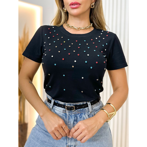 Blusa Feminina Cropped T-Shirt Liso Moda Verão /3RD SD827