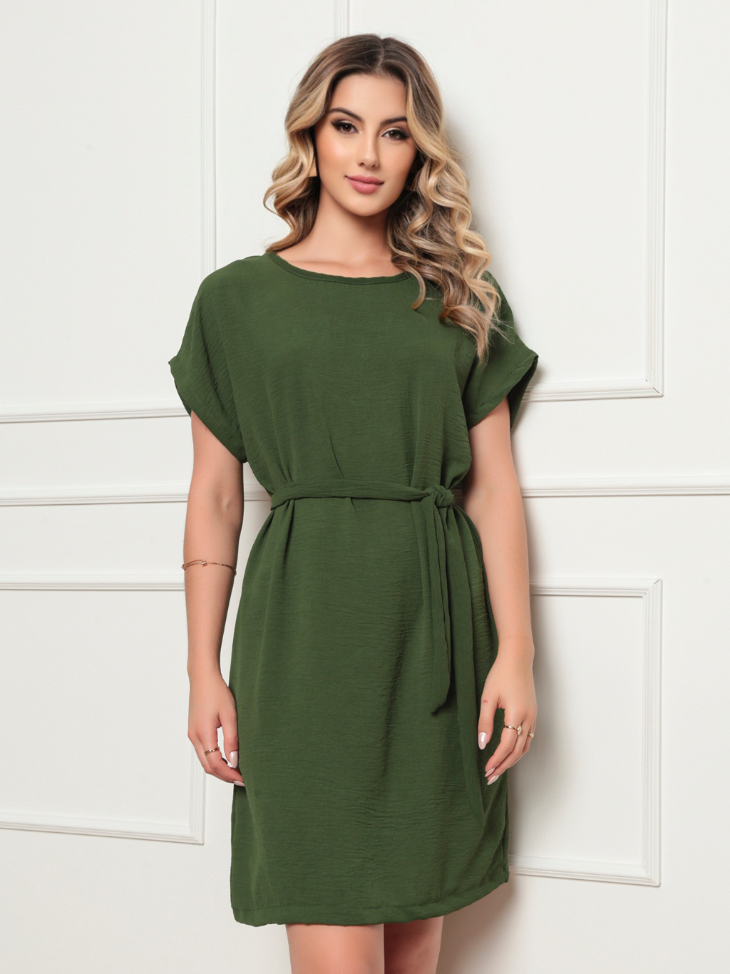 Vestido confortável solto / Feminino de Poliéster /Leve /Dia das Mães