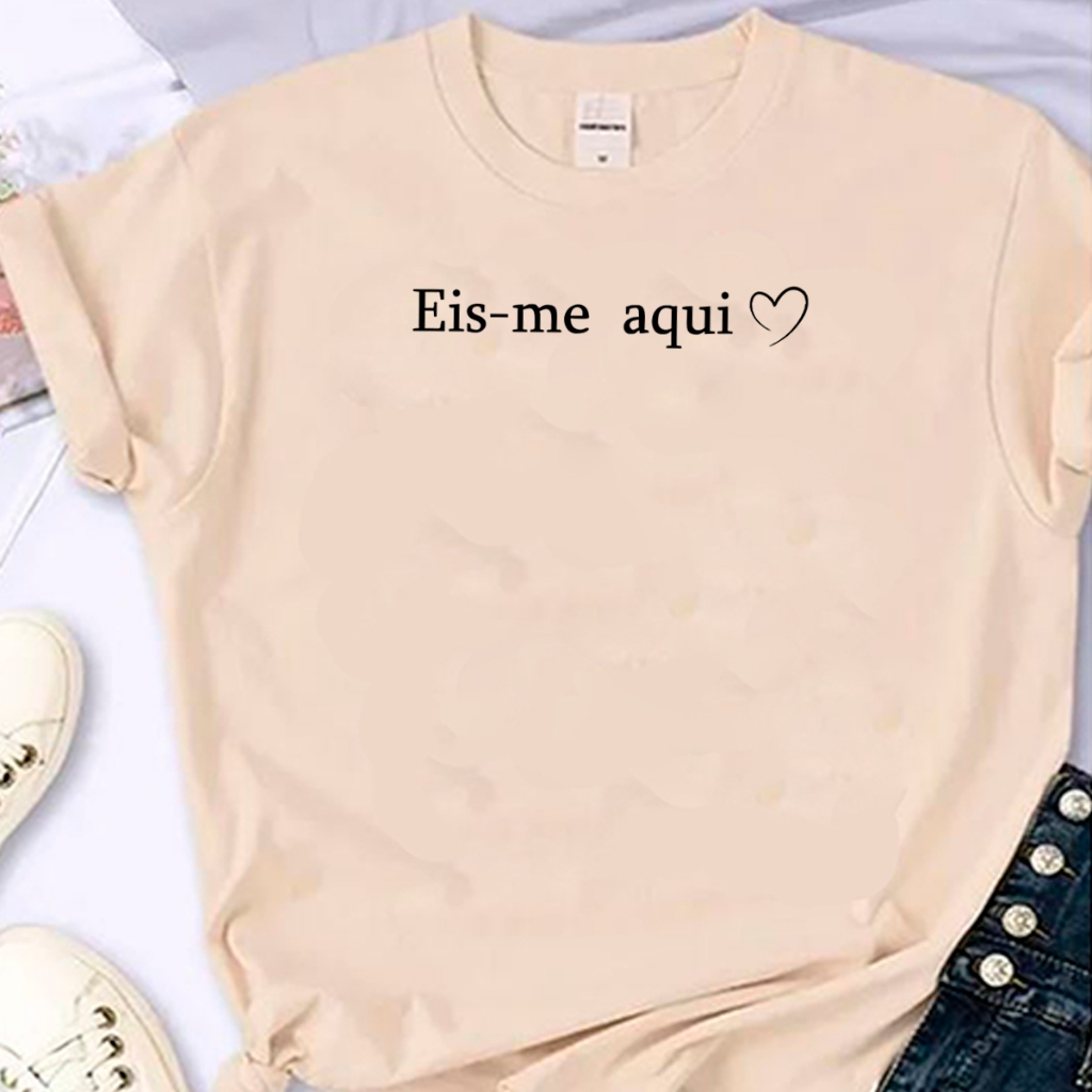 T-shirt Blusa Linda Eis-me Aqui Senhor Camiseta Feminina Camisa