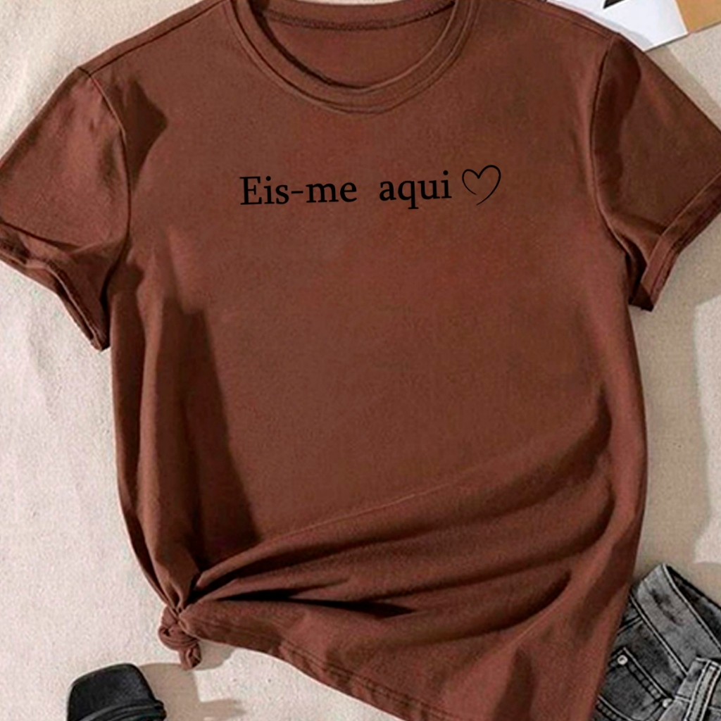 T-shirt Blusa Linda Eis-me Aqui Senhor Camiseta Feminina Camisa