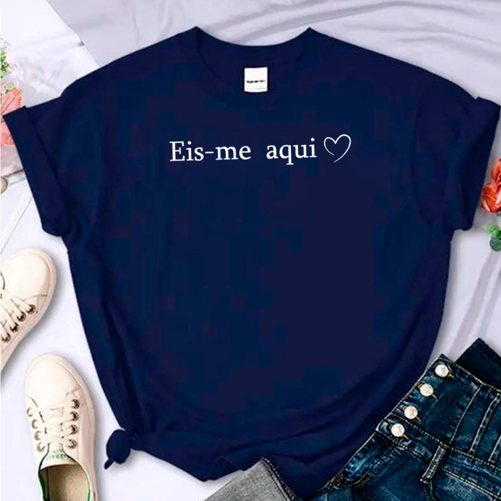 T-shirt Blusa Linda Eis-me Aqui Senhor Camiseta Feminina Camisa
