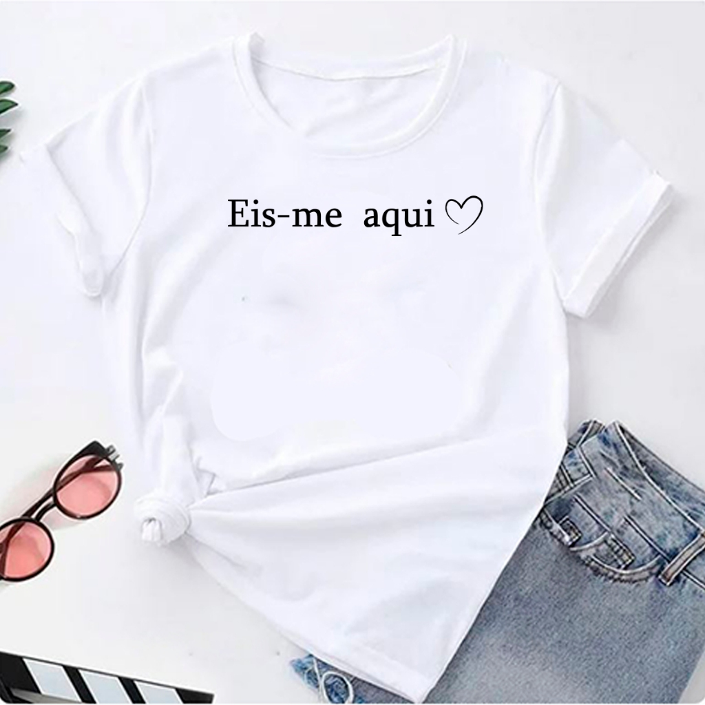 T-shirt Blusa Linda Eis-me Aqui Senhor Camiseta Feminina Camisa