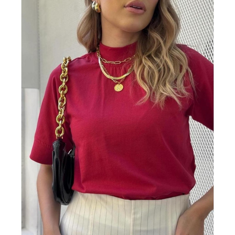 Blusa feminina t-shirts algodão básica moda feminina evangélica modelos plus size