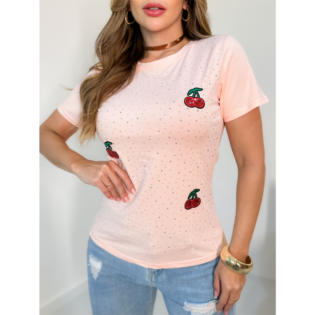 Blusa Feminina Cropped T-Shirt Algodão Moda Verão /3RD SD1252