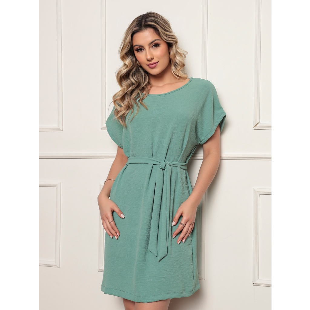 Vestido confortável solto / Feminino de Poliéster /Leve /Dia das Mães