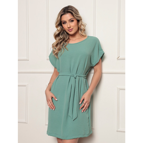 Vestido confortável solto / Feminino de Poliéster /Leve /Dia das Mães