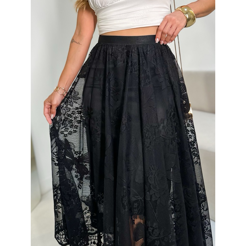 Saia feminina renda com forrado modas K529/555