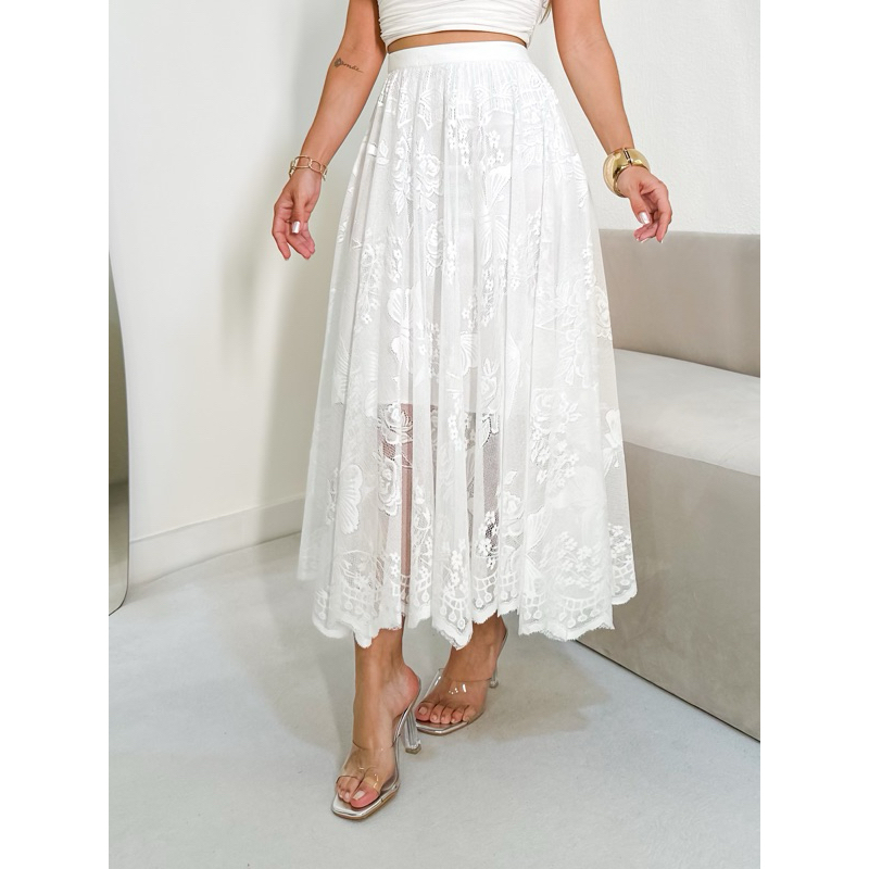 Saia feminina renda com forrado modas K529/555