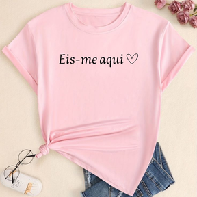 Camiseta camisa blusa t-shirt cristã manga curta evangelica catolica eis-me aqui moda feminina