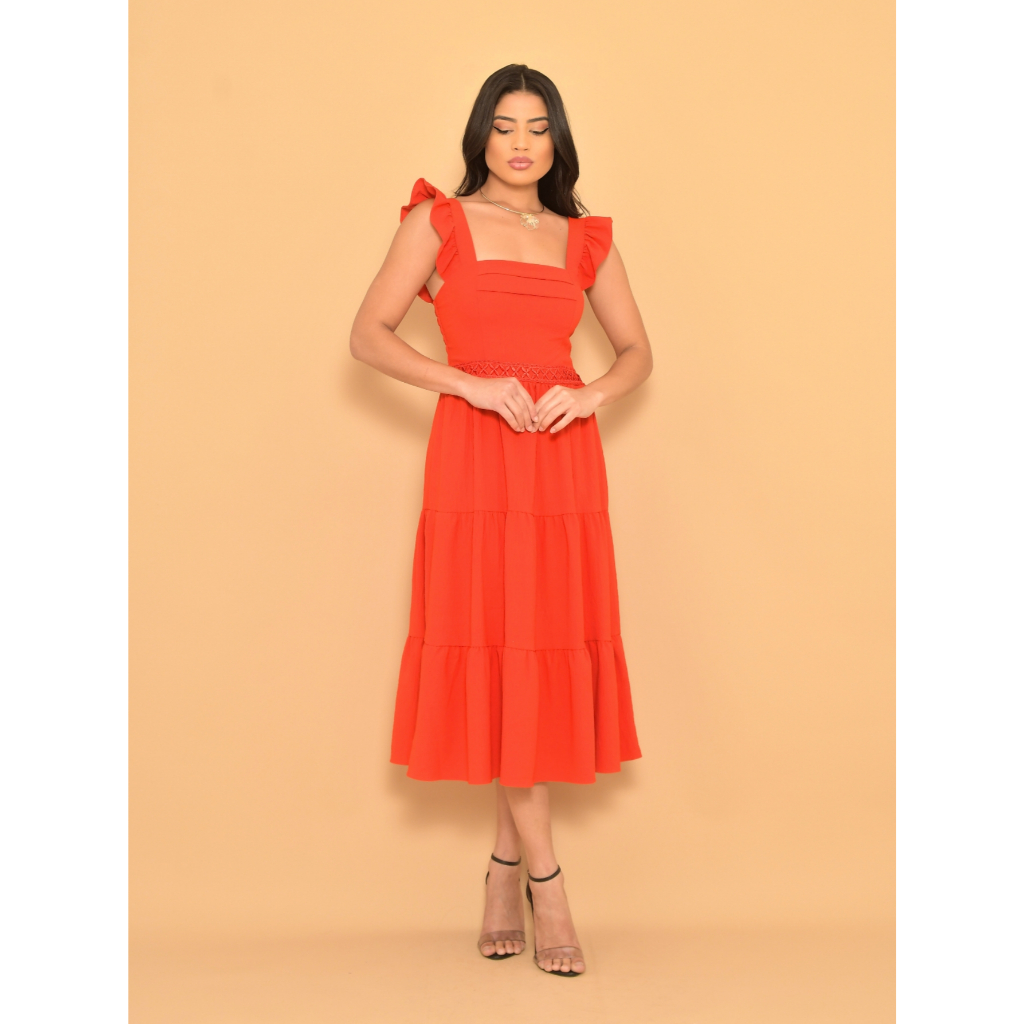 Vestido midi luxo verao