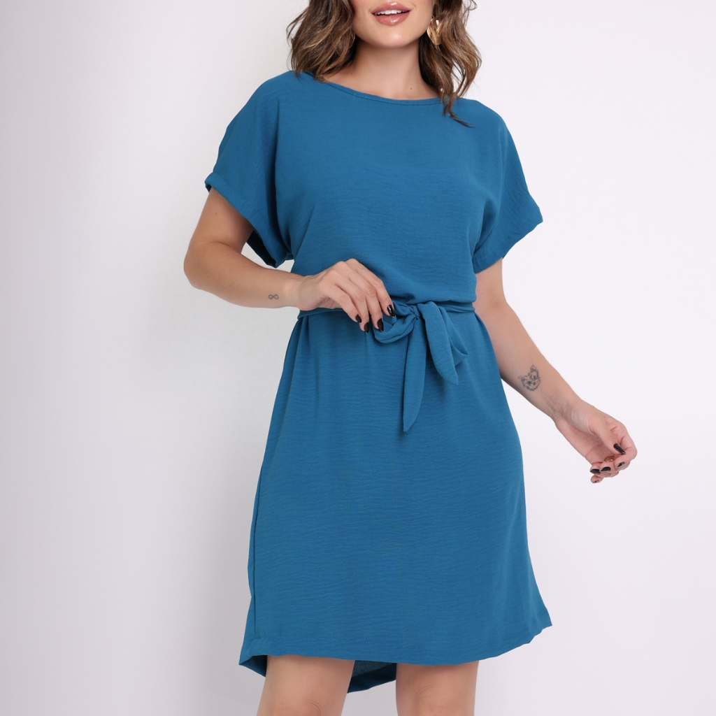 Vestido confortável solto / Feminino de Poliéster /Leve /Dia das Mães