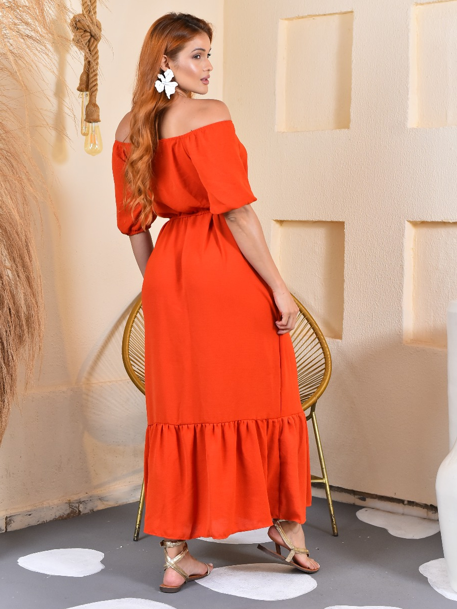 Vestido Feminino Longo Manga Duna Premium Casameto Evangelico Formatura Elegante