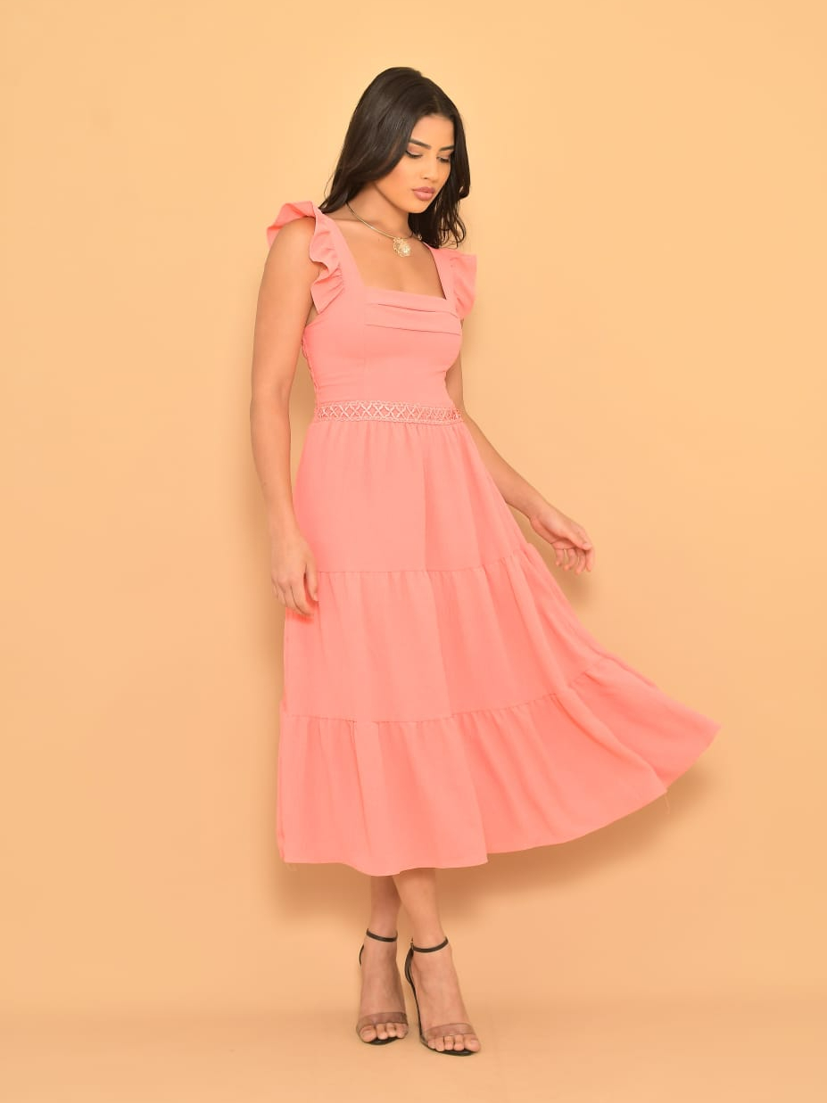 Vestido midi luxo verao