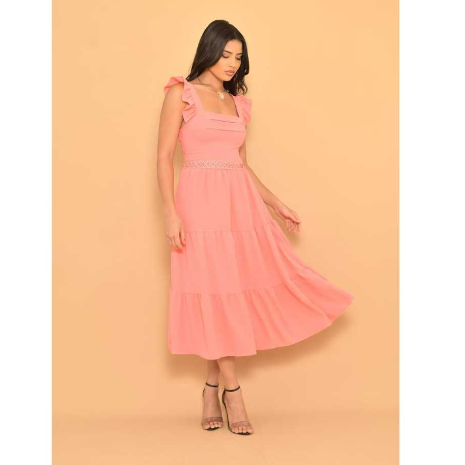 Vestido midi luxo verao