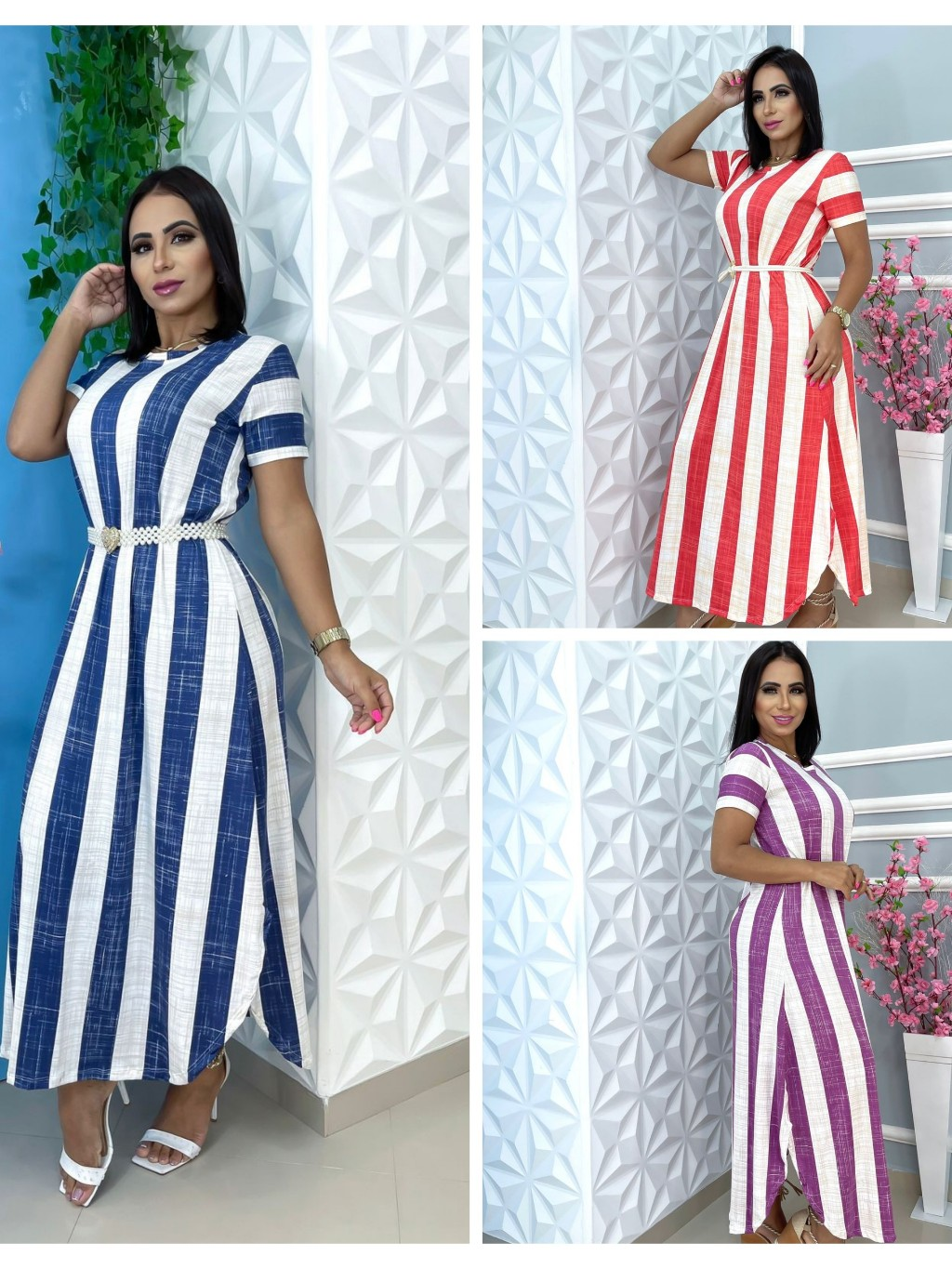 Vestido Longo Saruel Feminino Manga Romantic Roupa FemininaA