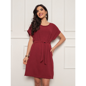 Vestido confortável solto / Feminino de Poliéster /Leve /Dia das Mães