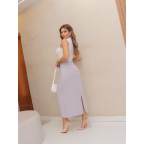 Saia feminina atrás com zíper modas LS175