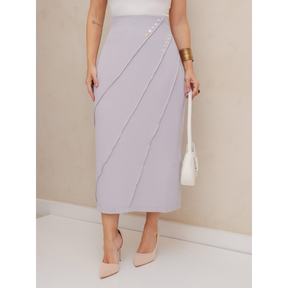 Saia feminina atrás com zíper modas LS175