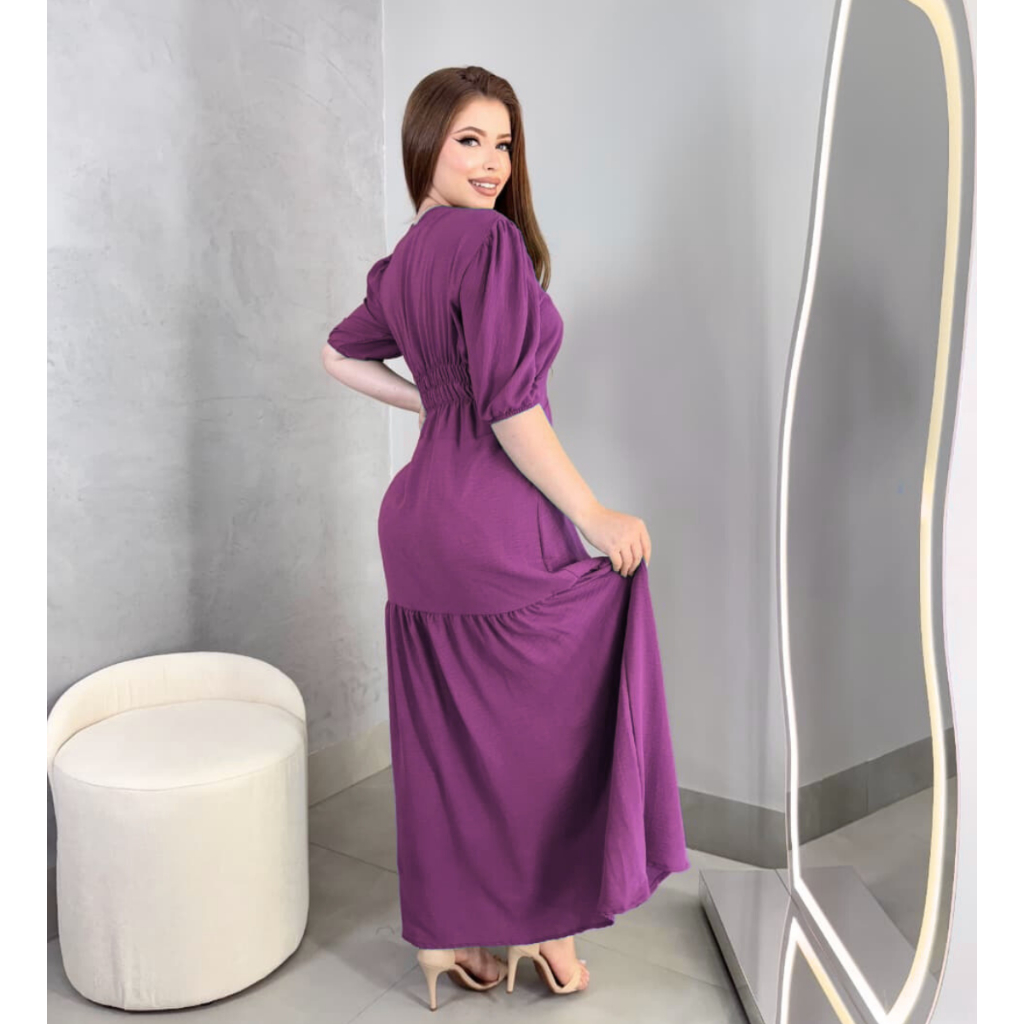 Vestido Longo Liso Duna Evangelico