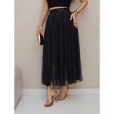 Saia de Tule Longa Feminina Forrada Evangélica Elegante Moda 3RD SD1556