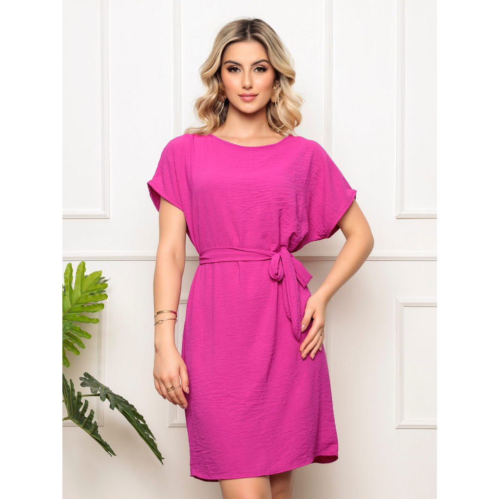 Vestido confortável solto / Feminino de Poliéster /Leve /Dia das Mães