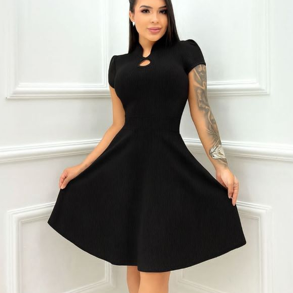 Vestido Feminino Estampado Rodado Soltinho - Moda Evangélica Elegante Sofisticada