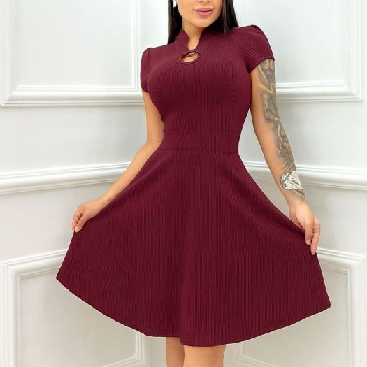 Vestido Feminino Estampado Rodado Soltinho - Moda Evangélica Elegante Sofisticada