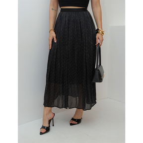 Saia de Tule Longa Feminina Brilho Forrada Evangélica Elegante Moda 3RD SD1503