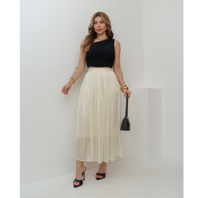 Saia de Tule Longa Feminina Brilho Forrada Evangélica Elegante Moda 3RD SD1503