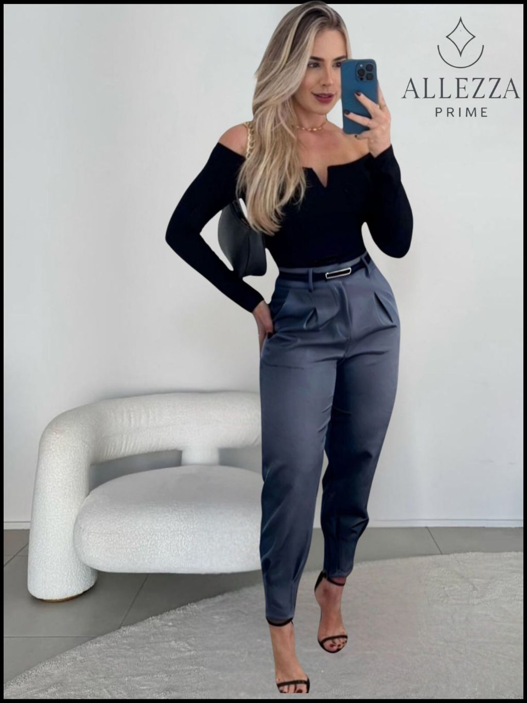 Calça Alfaiataria Feminina Cintura Alta Com Pença Casual e Social do P até G1