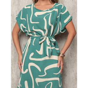 Vestido confortável solto / Feminino de Poliéster /Leve /Dia das Mães