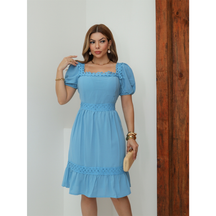 Vestido Curto Feminino De Festa Elegante Casamento Manga Bufante Com Bojo Verão 3RD SD1363/SD1593