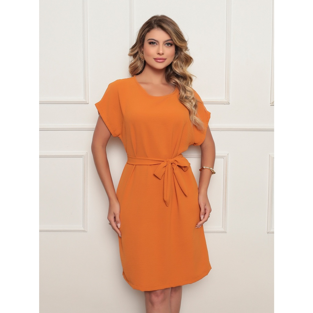 Vestido confortável solto / Feminino de Poliéster /Leve /Dia das Mães