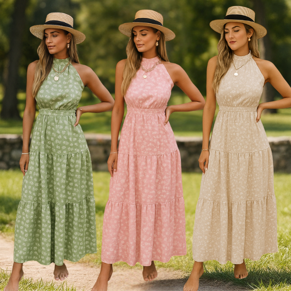 Vestido Longo Feminino Estampa Floral