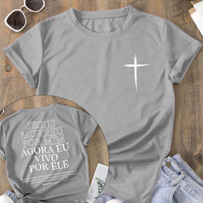 Camiseta Religiosa Cristã 100% Algodão Premium Vivo Por Ele Lançamento 2026 Envio Imediato
