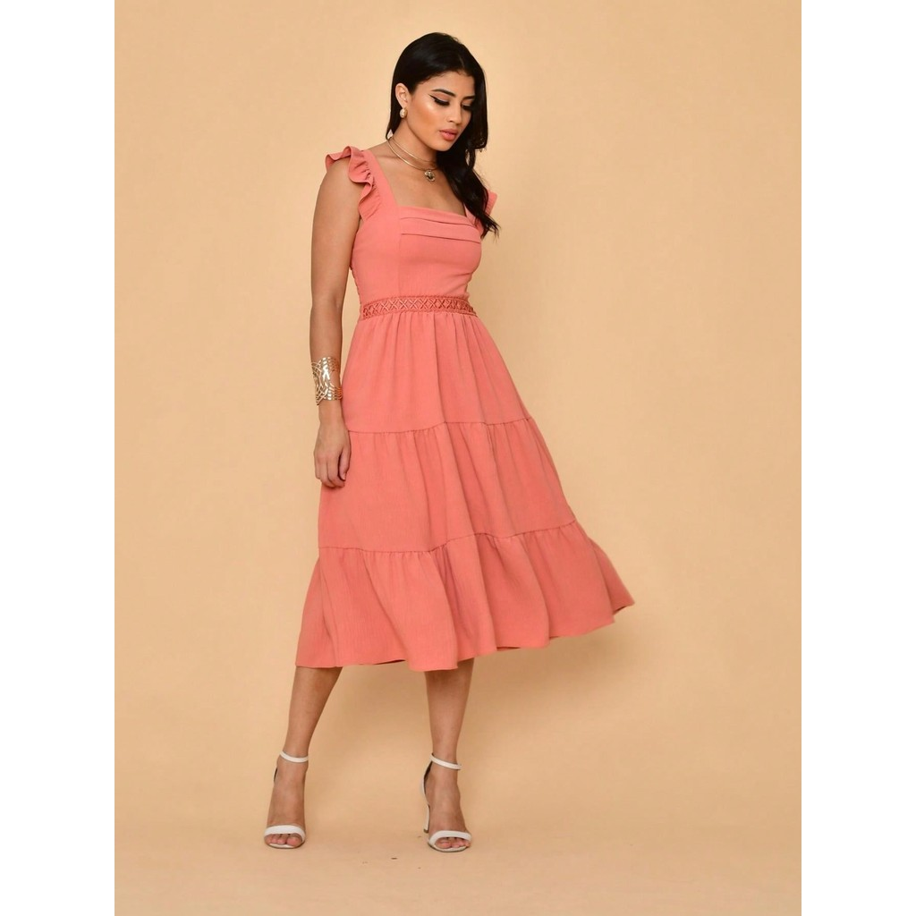 Vestido midi luxo verao