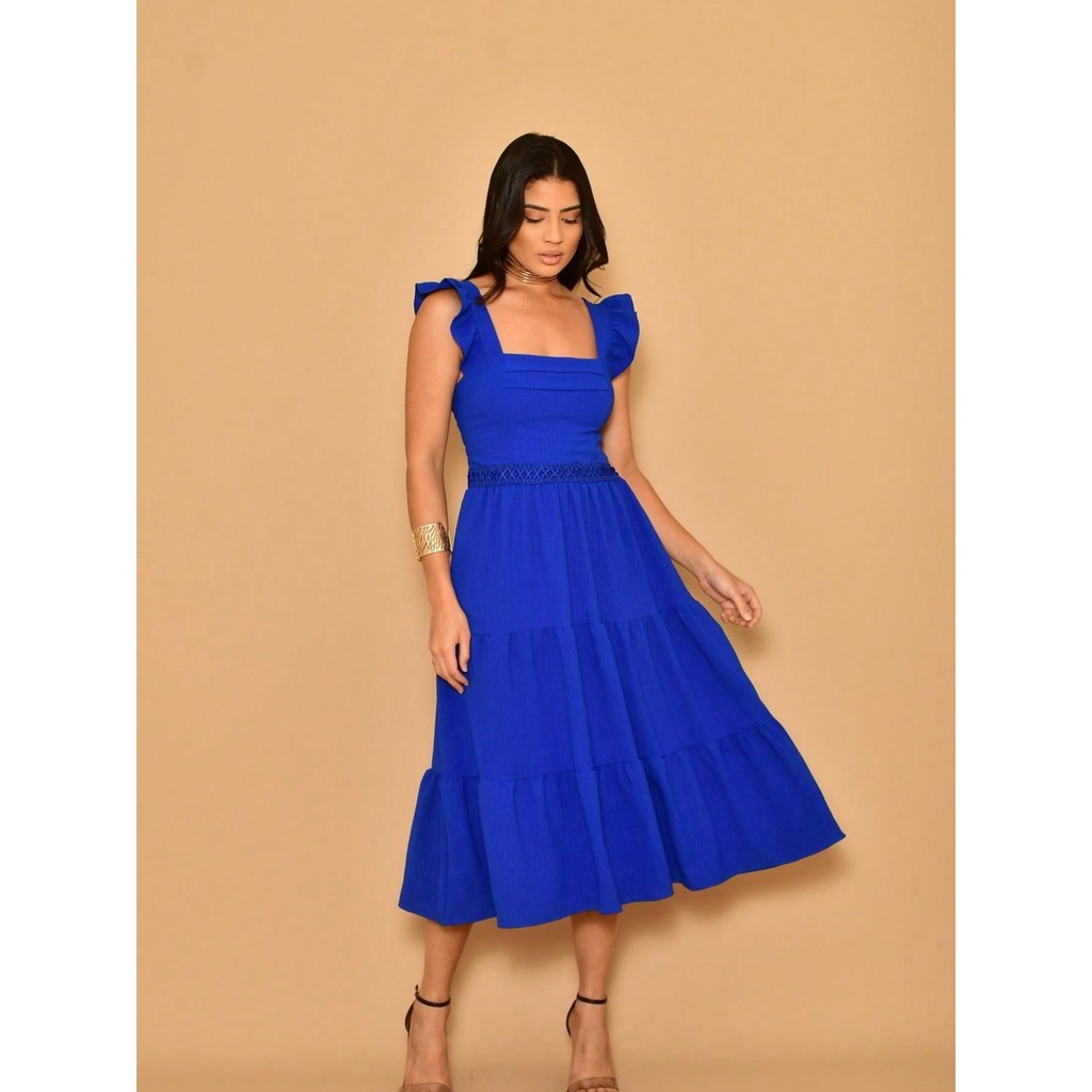 Vestido midi luxo verao