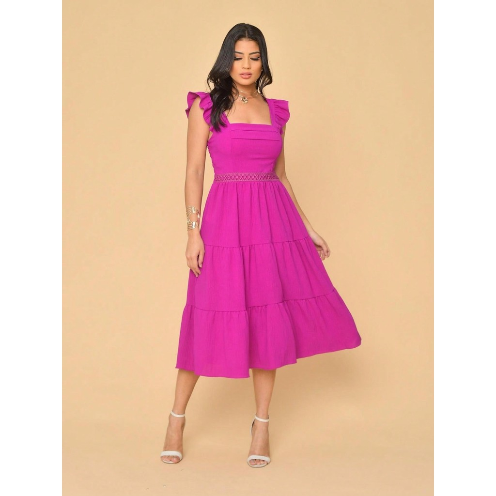 Vestido midi luxo verao