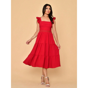 Vestido midi luxo verao