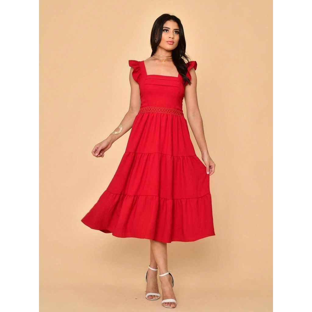 Vestido midi luxo verao