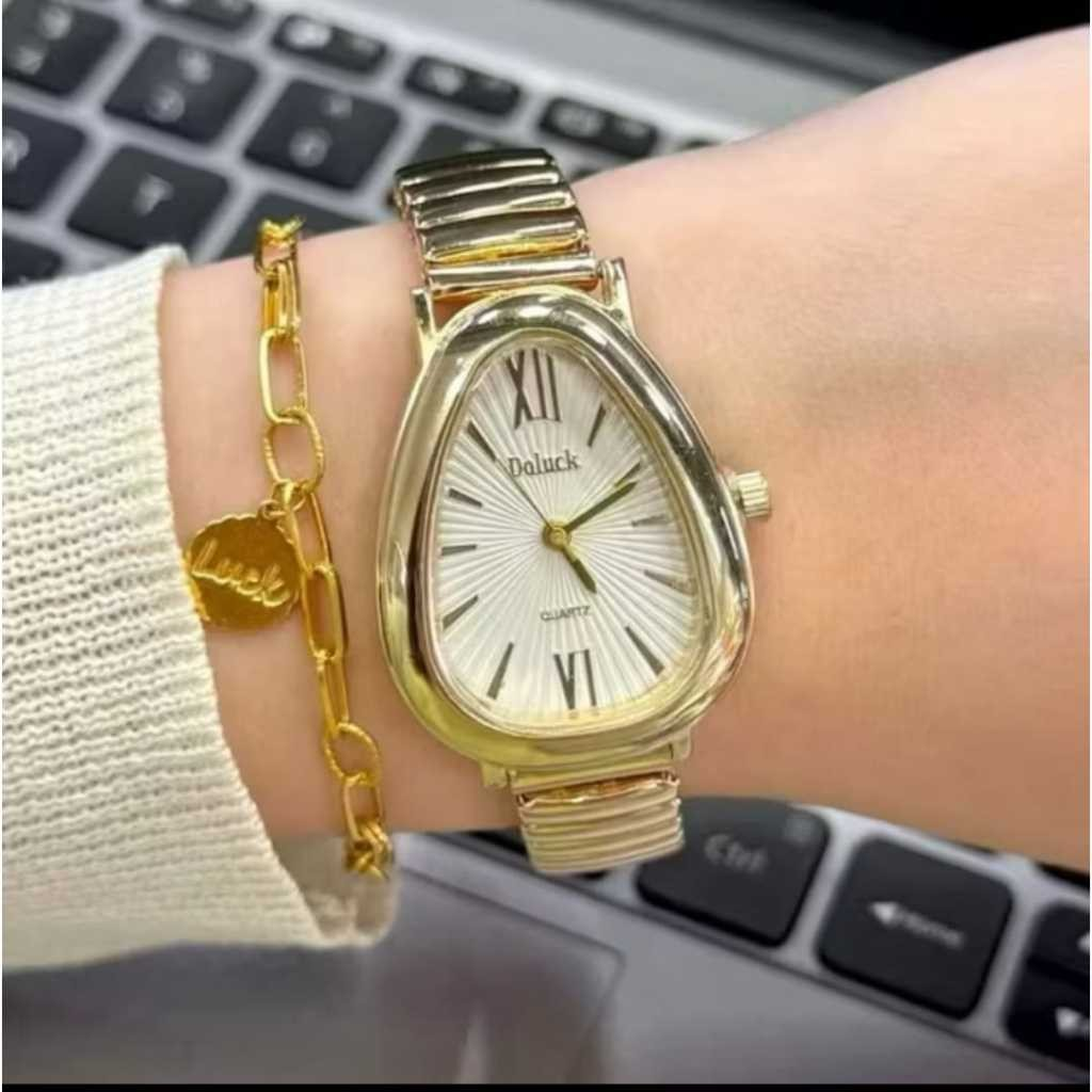 Relógio Feminino Elegante com Pulseira Elástica  Com Strass